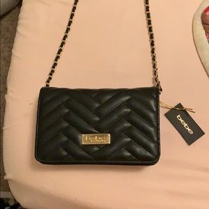 BNWT Bebe black chain quilted crossbody bag
